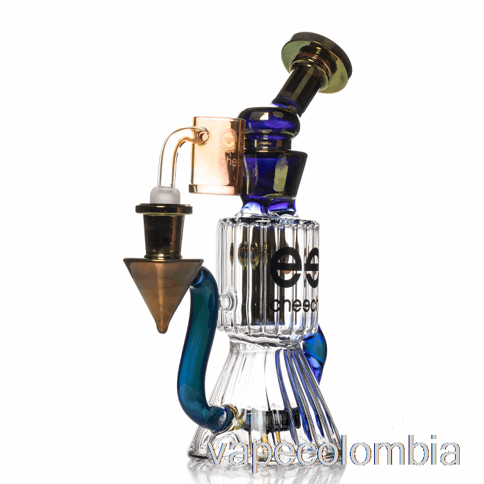 Kit Completo De Vapeo Cheech Glass Diamante Tubo Reciclador Dab Rig Azul